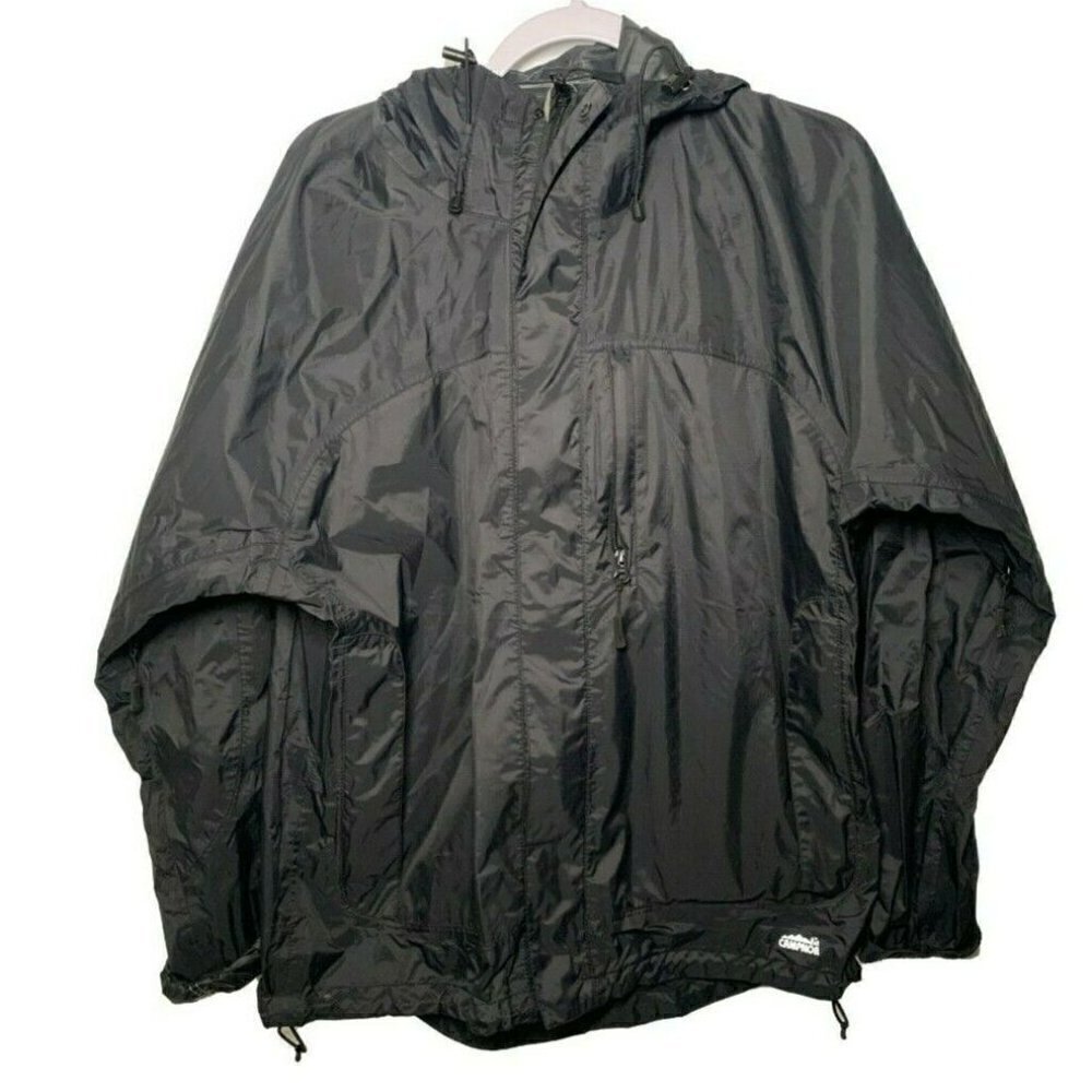 Campmor Men's Black Rain Hooded Windbreaker  M
